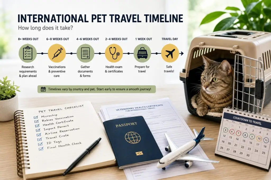 A cat prepared for international pet travel, representing Air France's pet travel policy